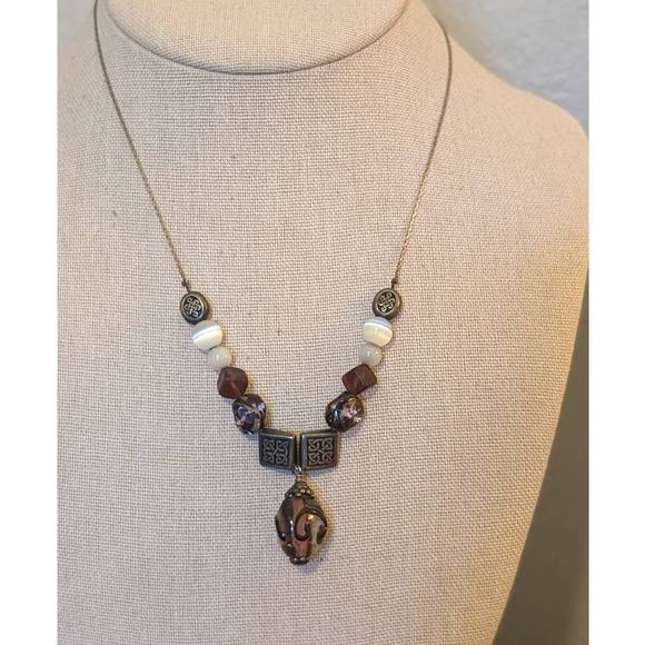 Made with Love Glass & Cat Eye Bead 16" Necklace - Picture 5 of 8